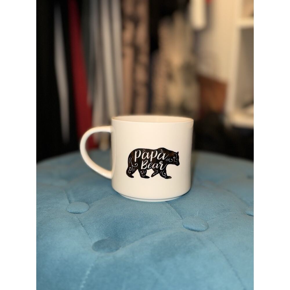Threshold Papa Bear Mug Coffee Cup White Black Dishwasher Microwave Safe